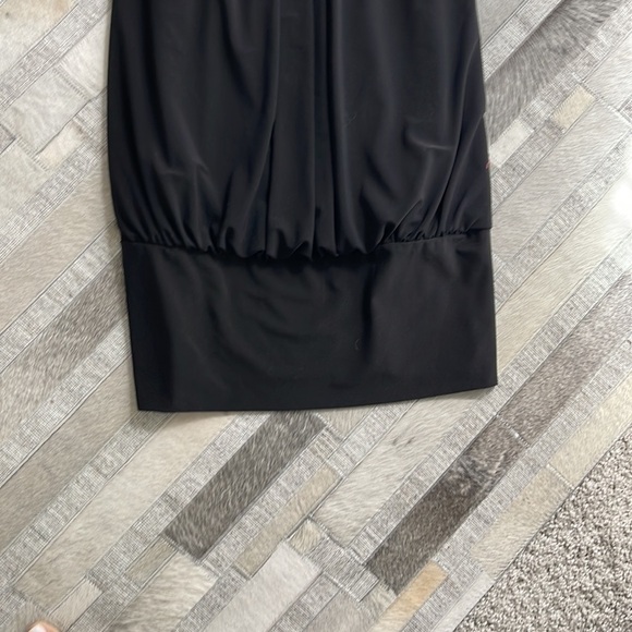 Black Mini Dress w/Brown Beads as Straps - Picture 4 of 7